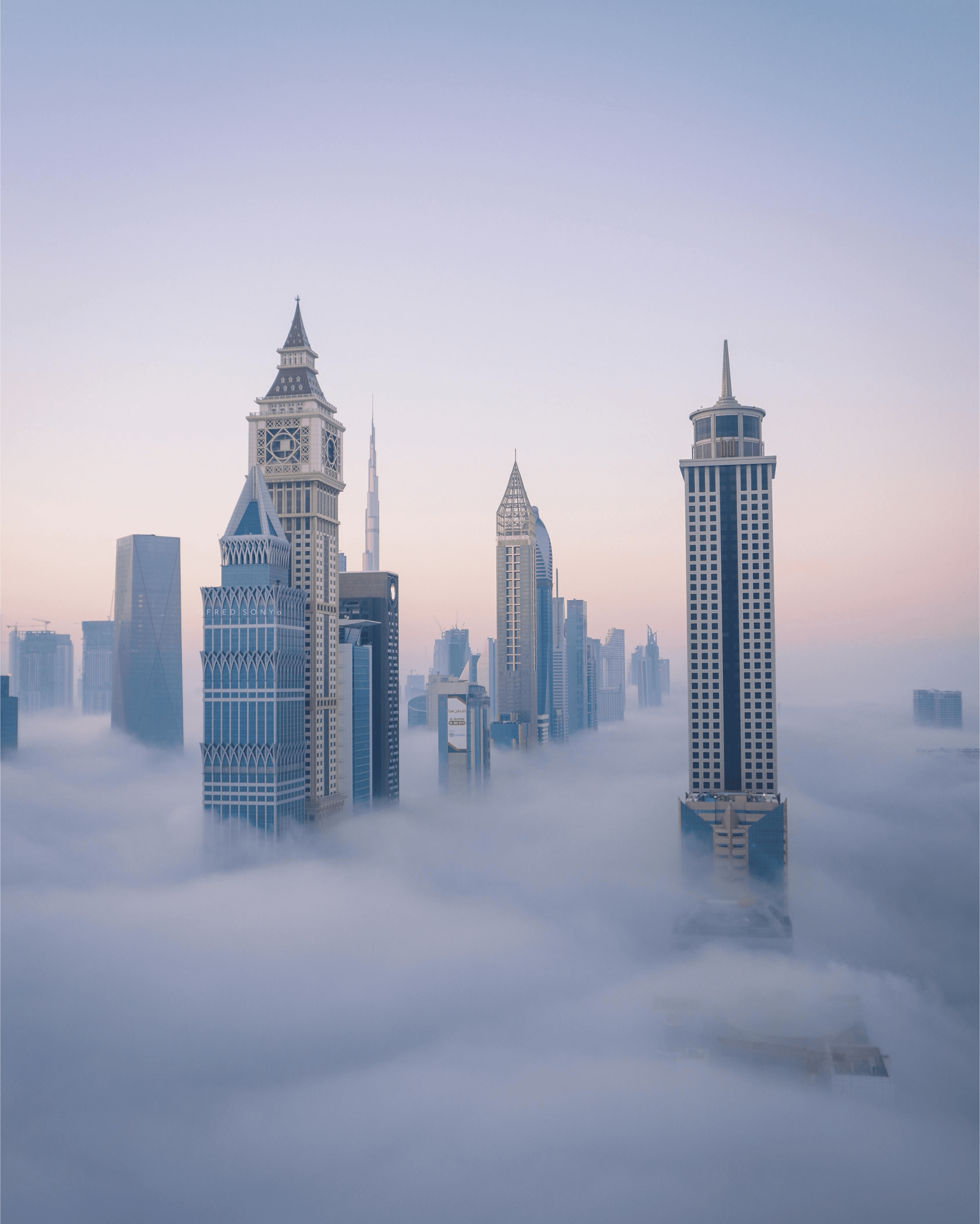 Skyscrapers in the clouds
